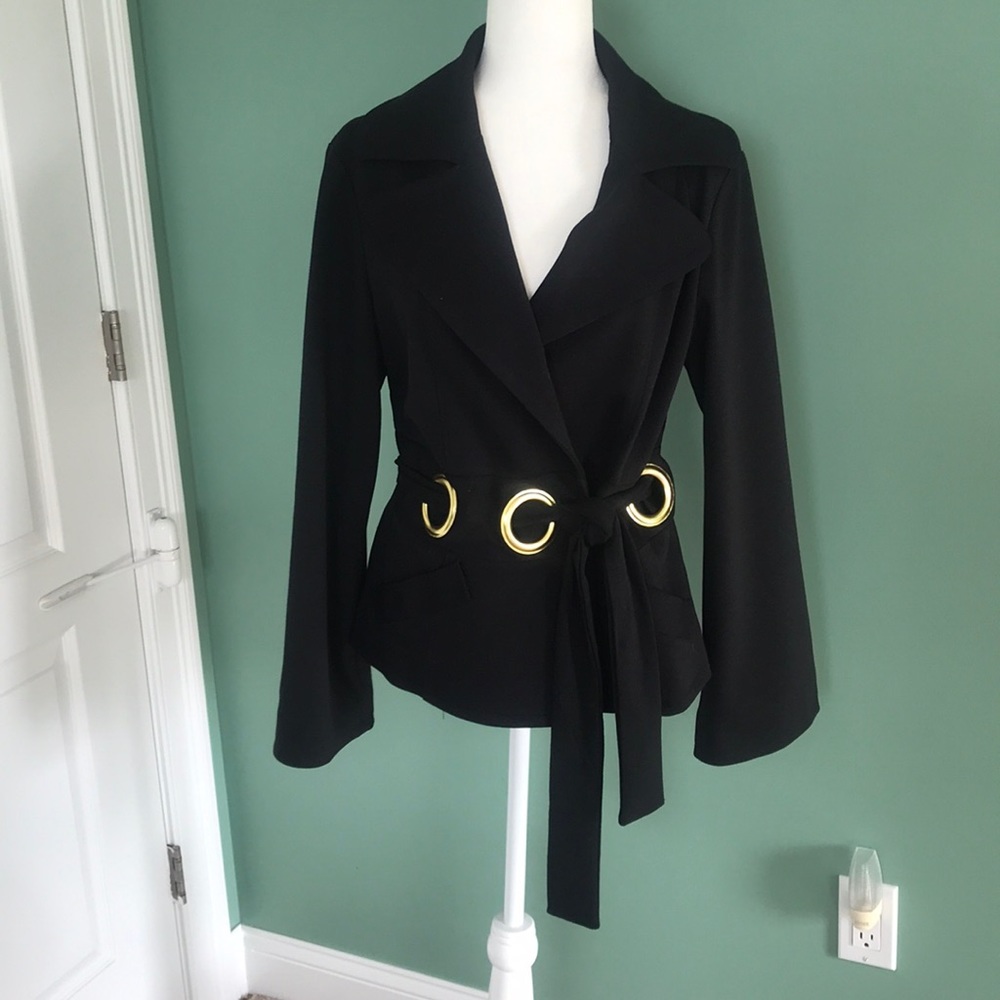 NWT black jacket with belt.